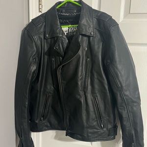 Black Brand Motorcycle Jacket Large